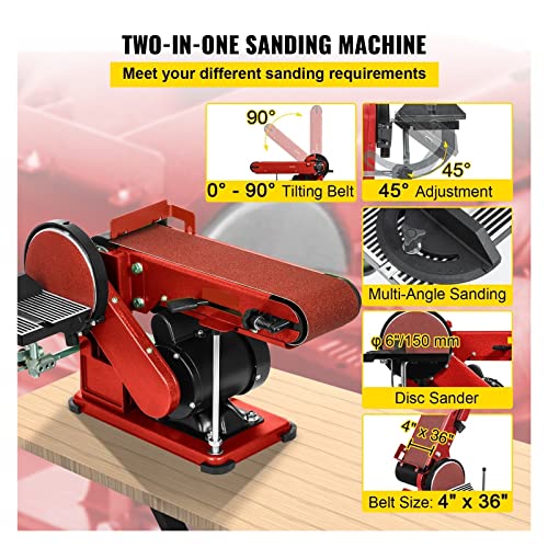 4x36 Inch and 6 Inch Disc 350W Benchtop Belt Disc Sander N11115