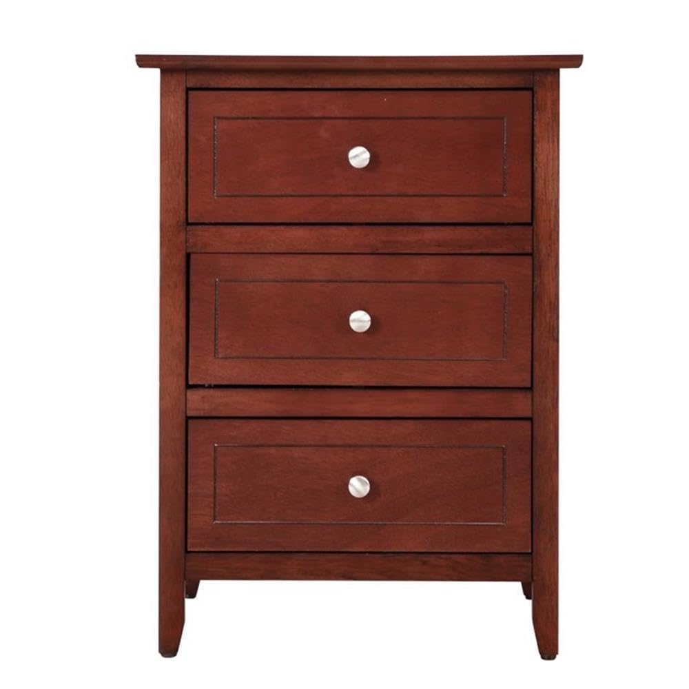 3-Drawer Solid Wood Nightstand B490
