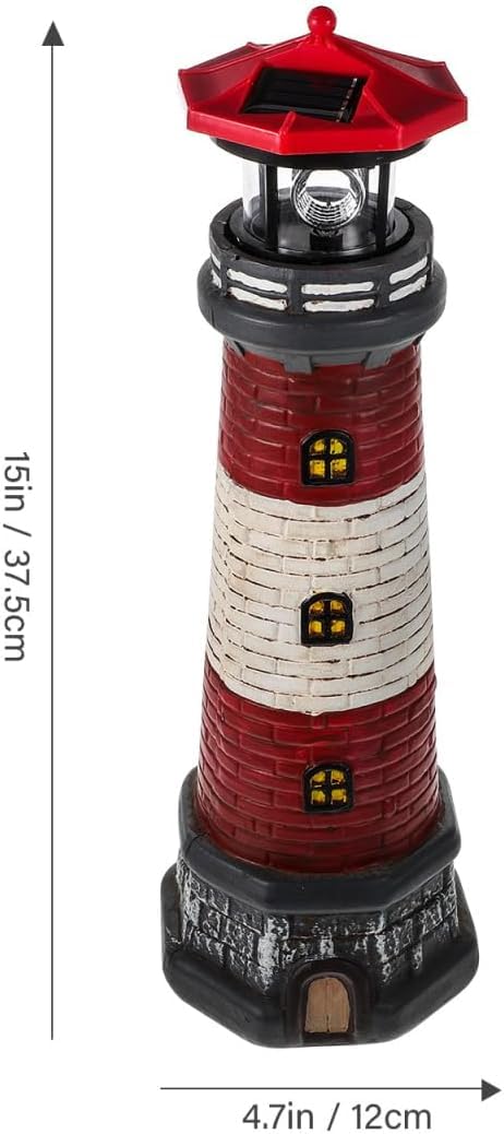 15" Rotating Lighthouse Outdoor Statue K2366