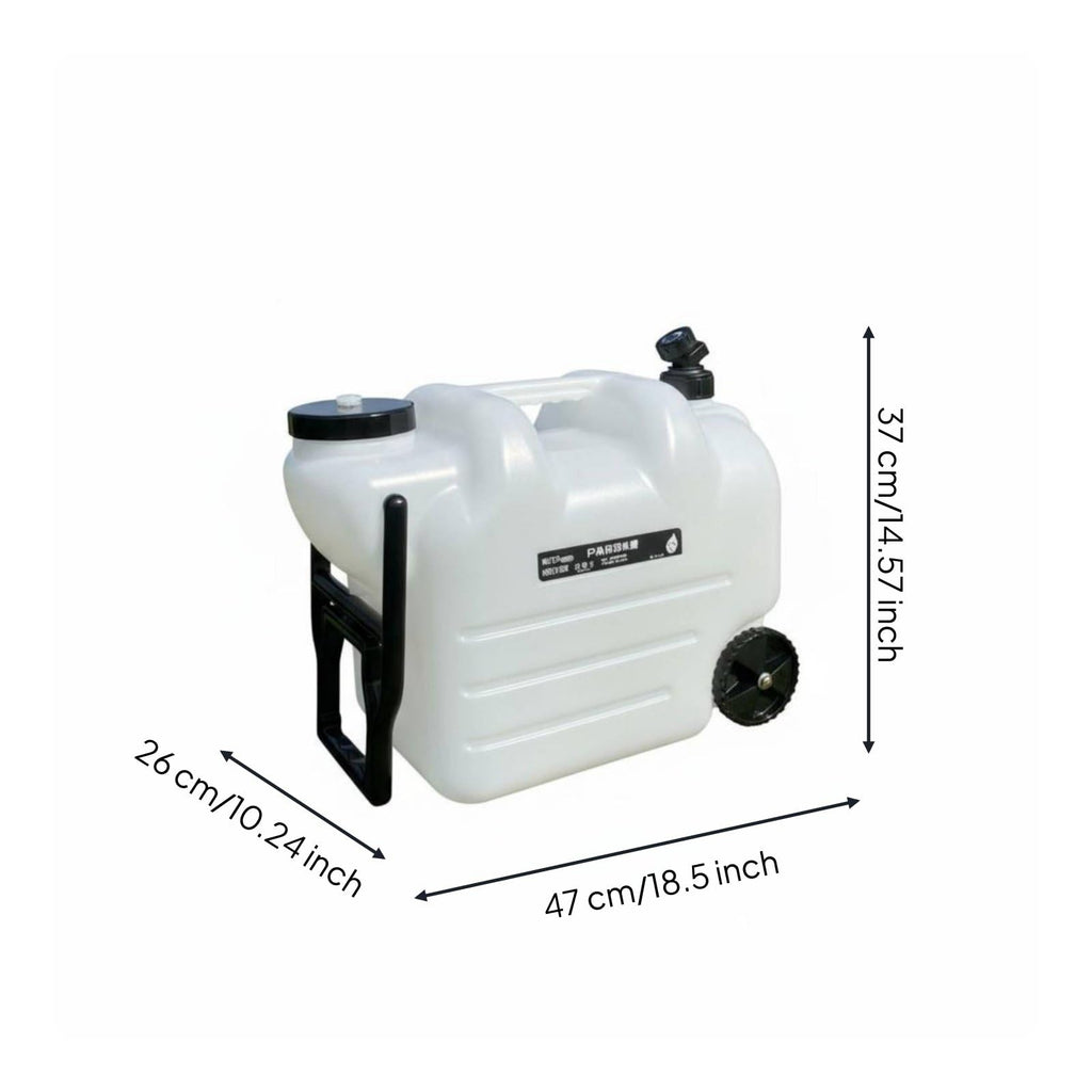 Black Portable Water Container with Faucet and Wheels Q79127