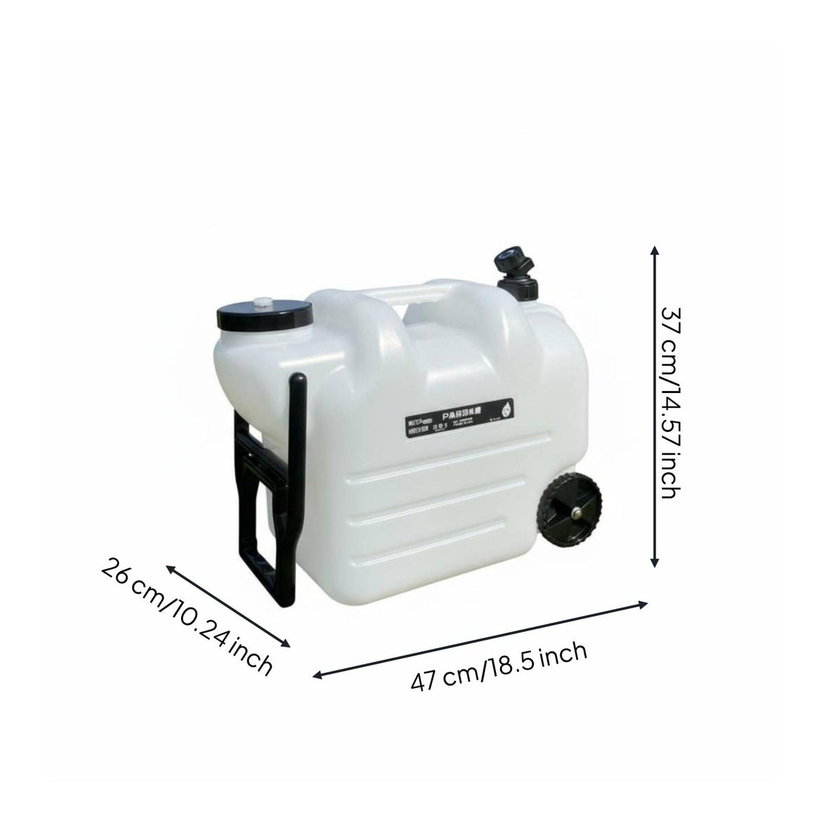 Black Portable Water Container with Faucet and Wheels Q79127