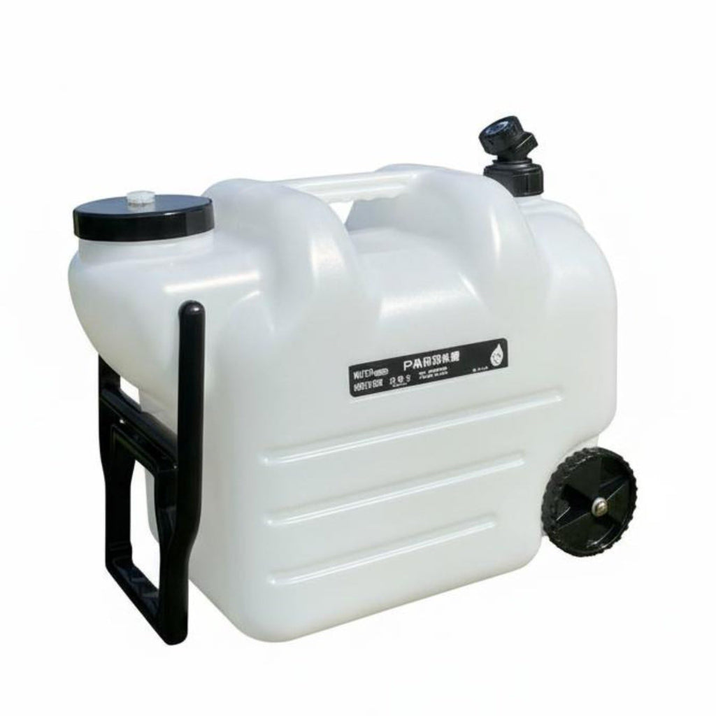 Black Portable Water Container with Faucet and Wheels Q79127