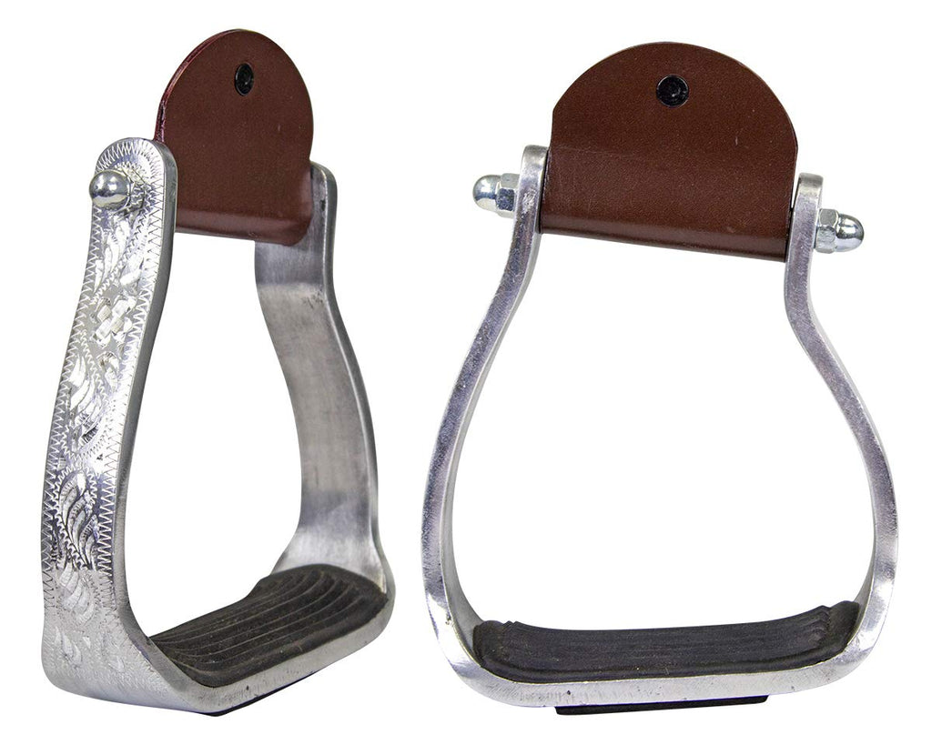 Angled Engraved Western Show Stirrups X804
