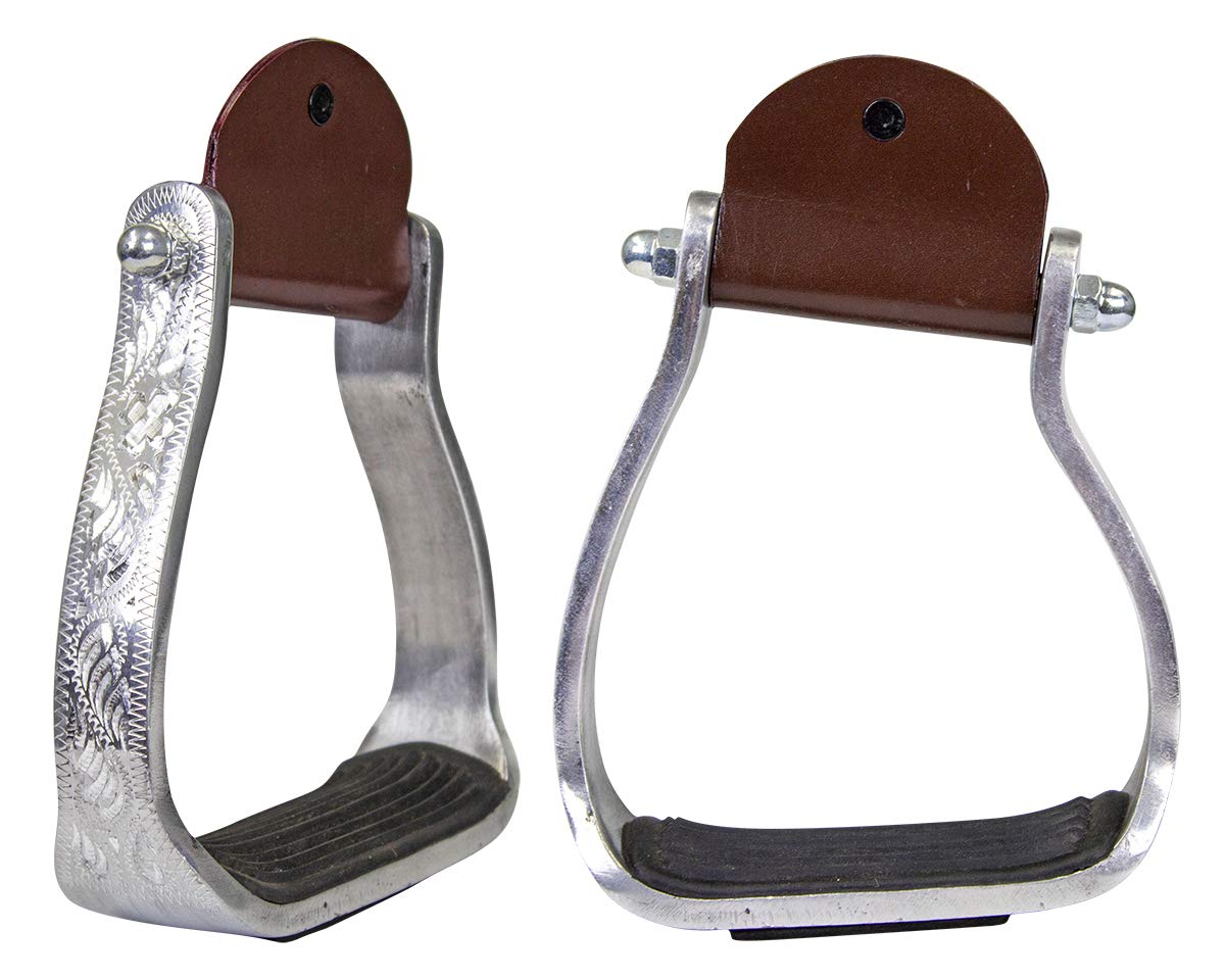 Angled Engraved Western Show Stirrups X804