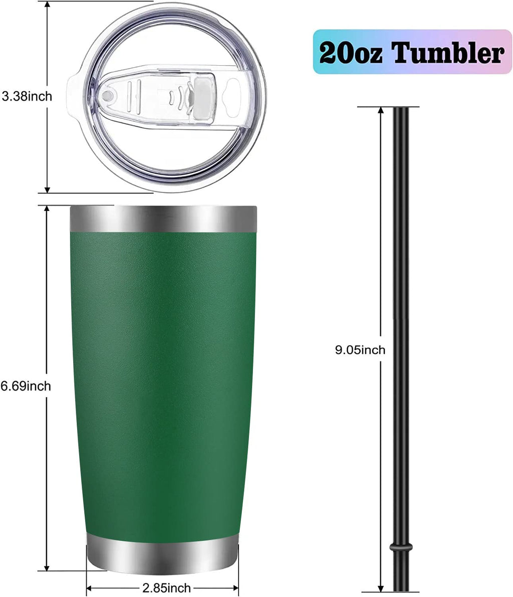 20oz Stainless Steel Insulated Tumbler with Lid and Straw Q154361