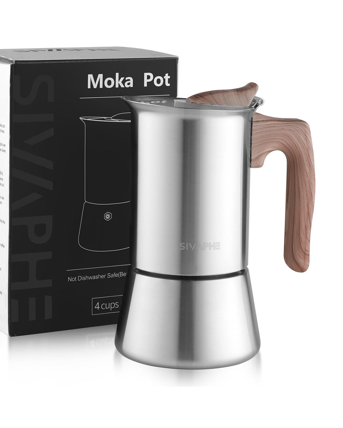 4 Cups Stainless Steel Stovetop Espresso Coffee Maker 10 oz Moka Pot C284063