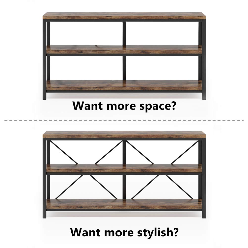 55 Inches 3 Tiers Console Table with Storage Shelves S567
