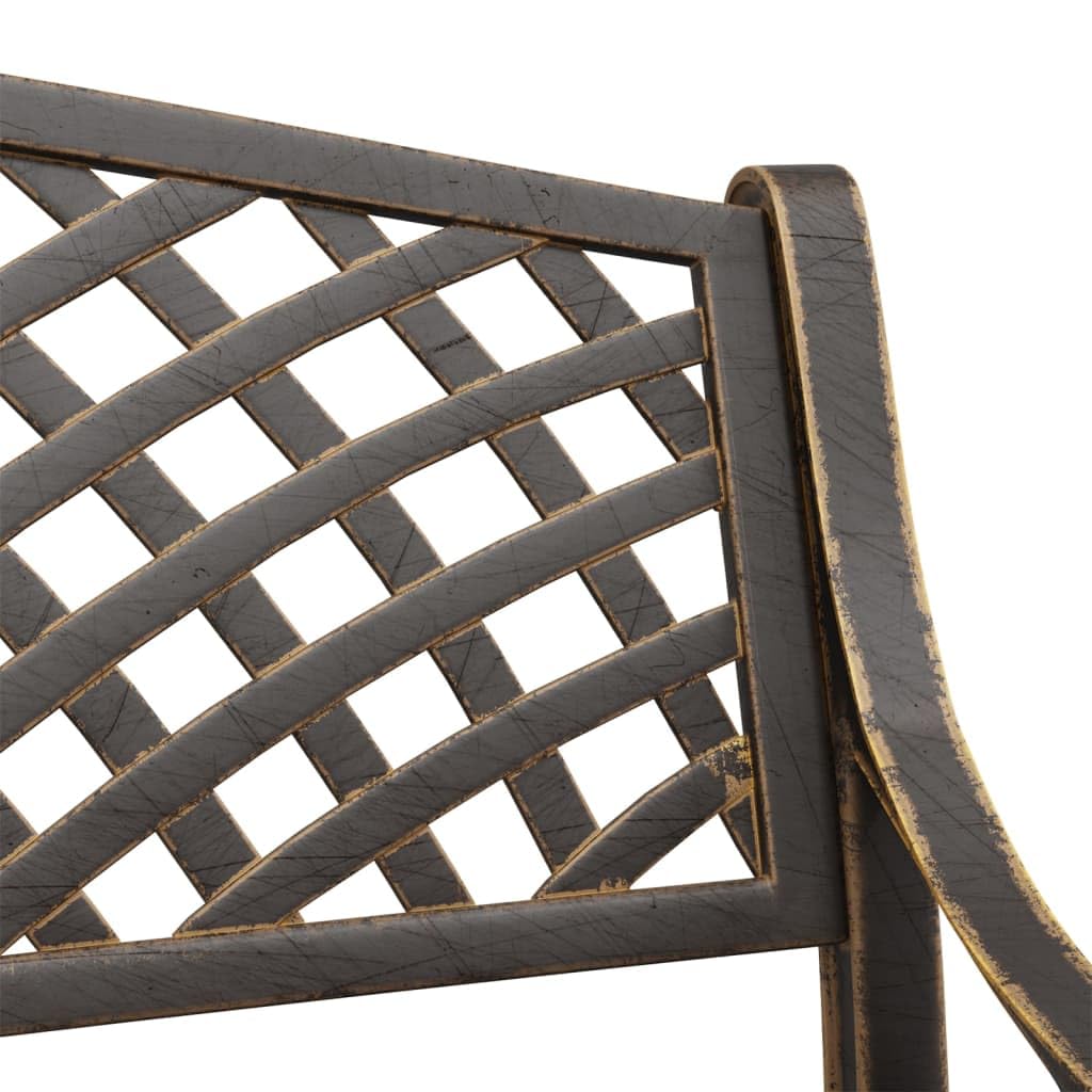 Bronze Cast Iron Garden Bench with Floral Design 40.2 Inch N7459