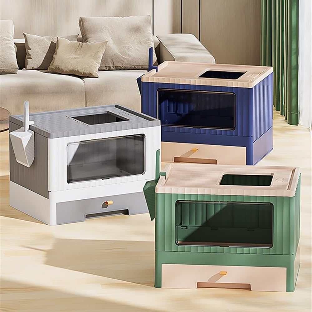 Foldable Cat Litter Box with Lid & Scoop O922137