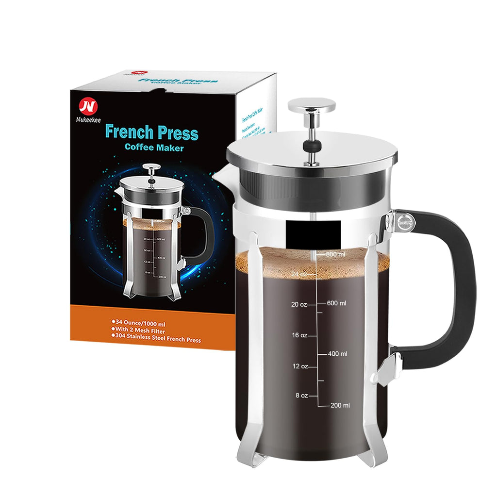 34oz Stainless Steel French Press Coffee Maker A982566