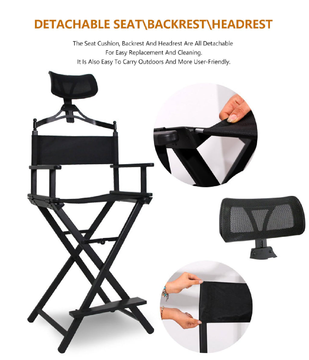 Foldable Makeup Artist Chair 300lbs Gold N761