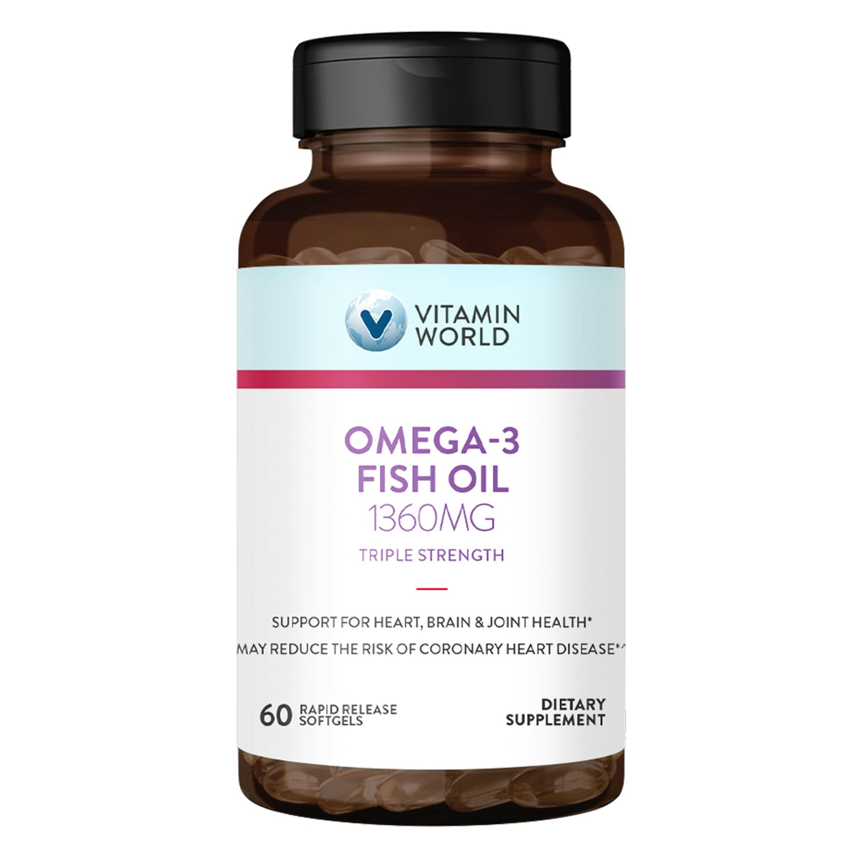 Triple Strength Omega 3 Fish Oil 1360 mg 60 Softgels P362749