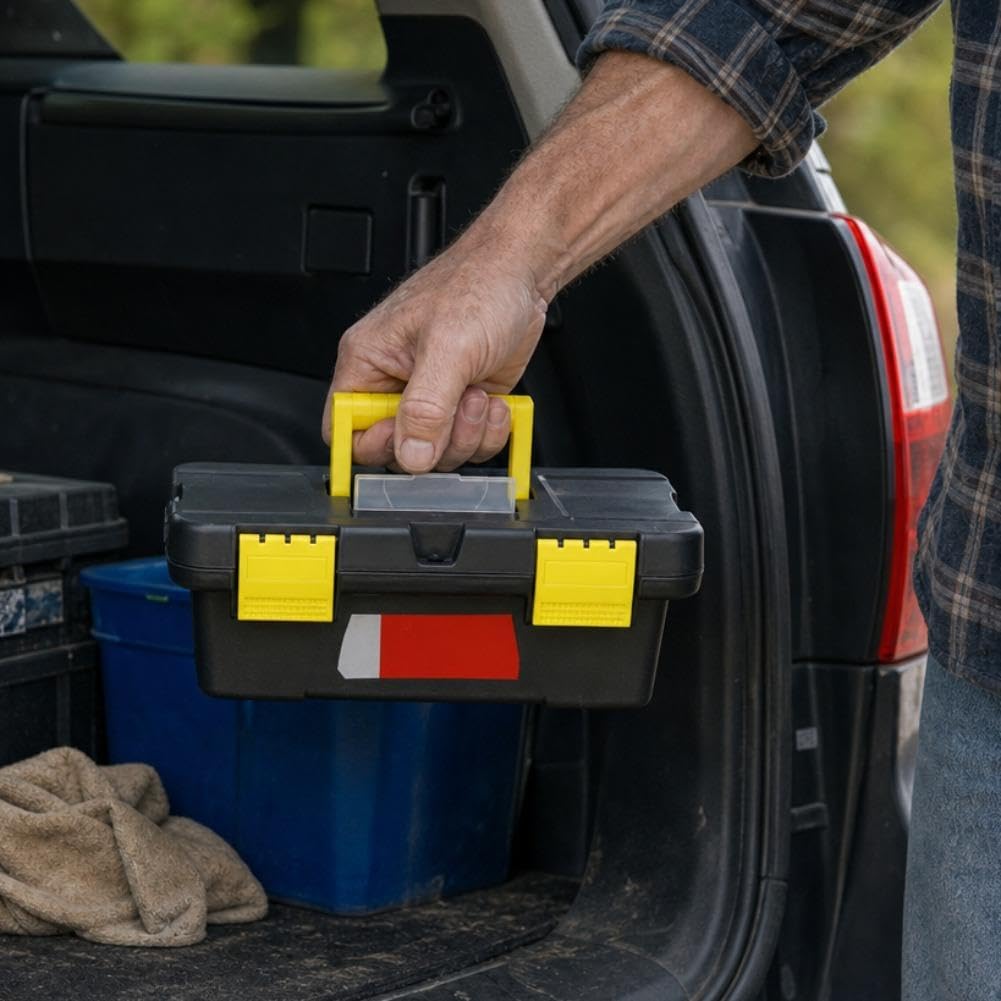 10-Inch Two-Layer Plastic Toolbox with Reinforced Handle K29323