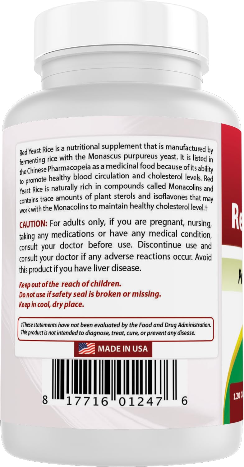 Red Yeast Rice 600 mg 120 Capsules U13860