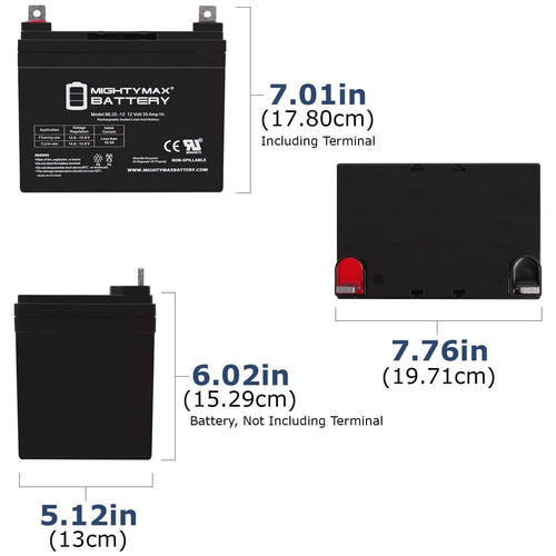 12V 35AH SLA Battery 4 Pack J233