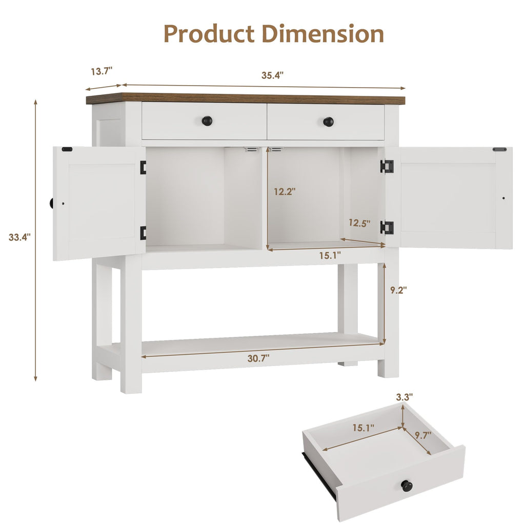 White Console Table with Storage X3028