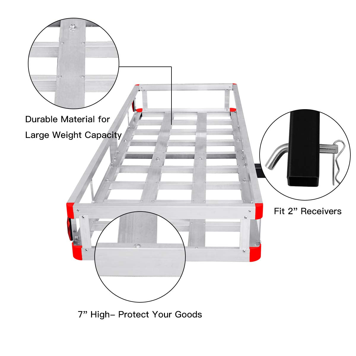 Aluminum Hitch Cargo Carrier 60” x 22” x 7” Z860763