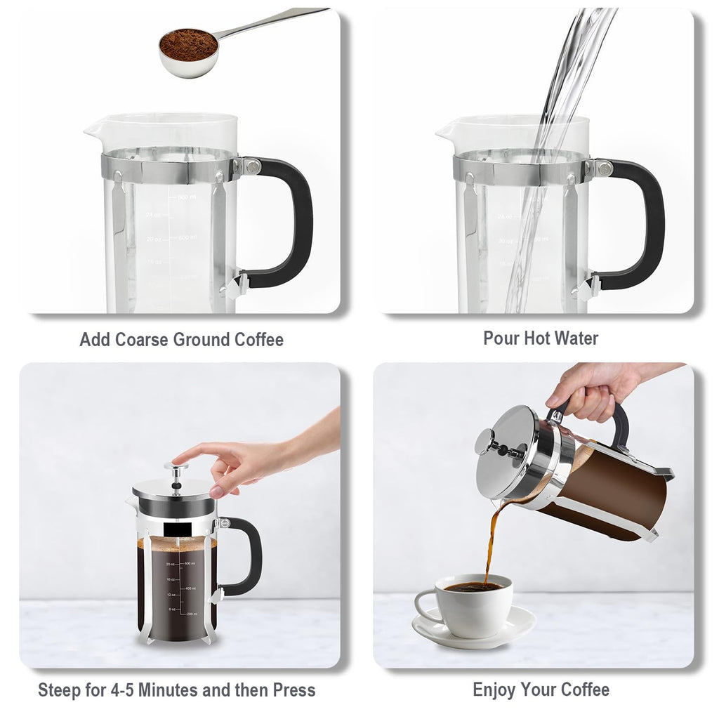 34oz Stainless Steel French Press Coffee Maker A982566