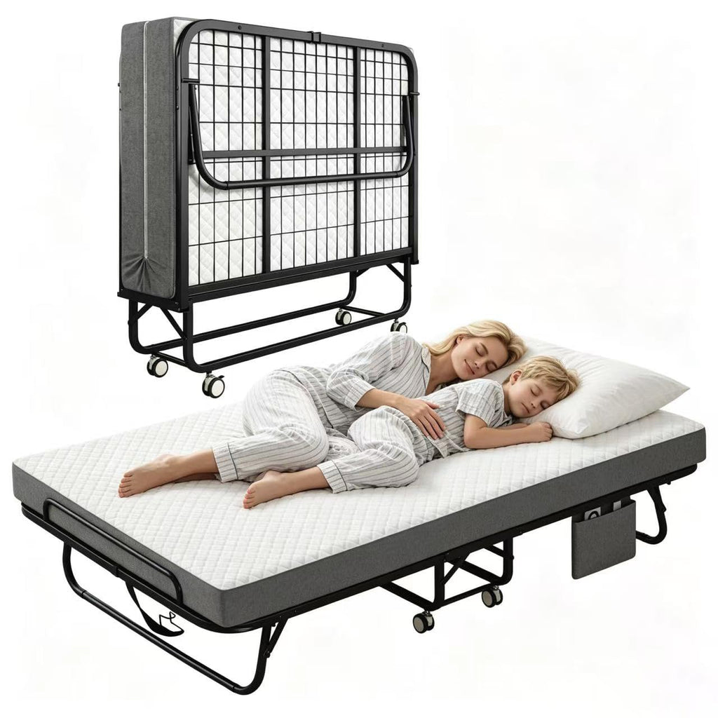 Folding Twin XL Size Bed with Memory Foam Mattress I299585