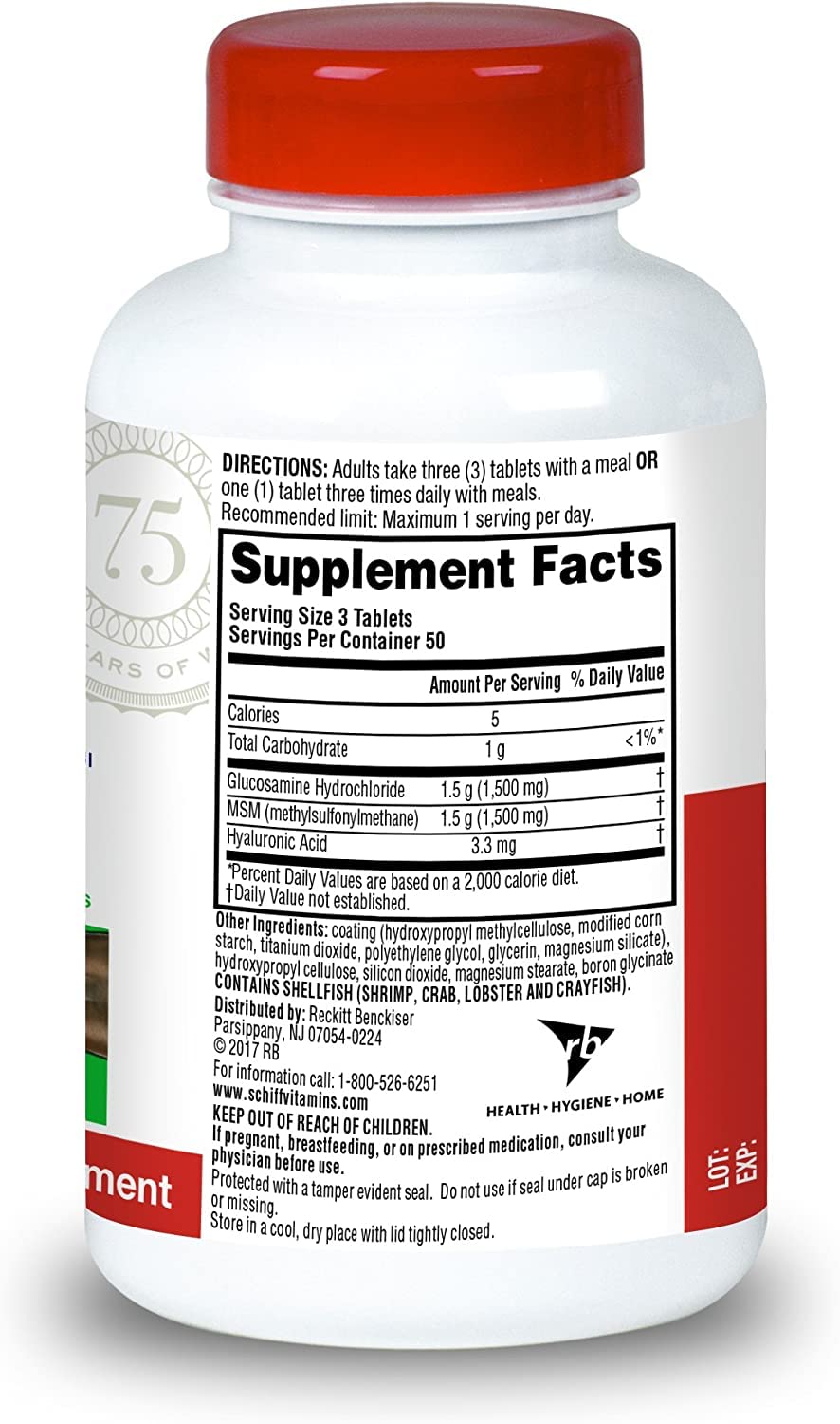 Glucosamine MSM Hyaluronic Acid Joint Supplement P862362