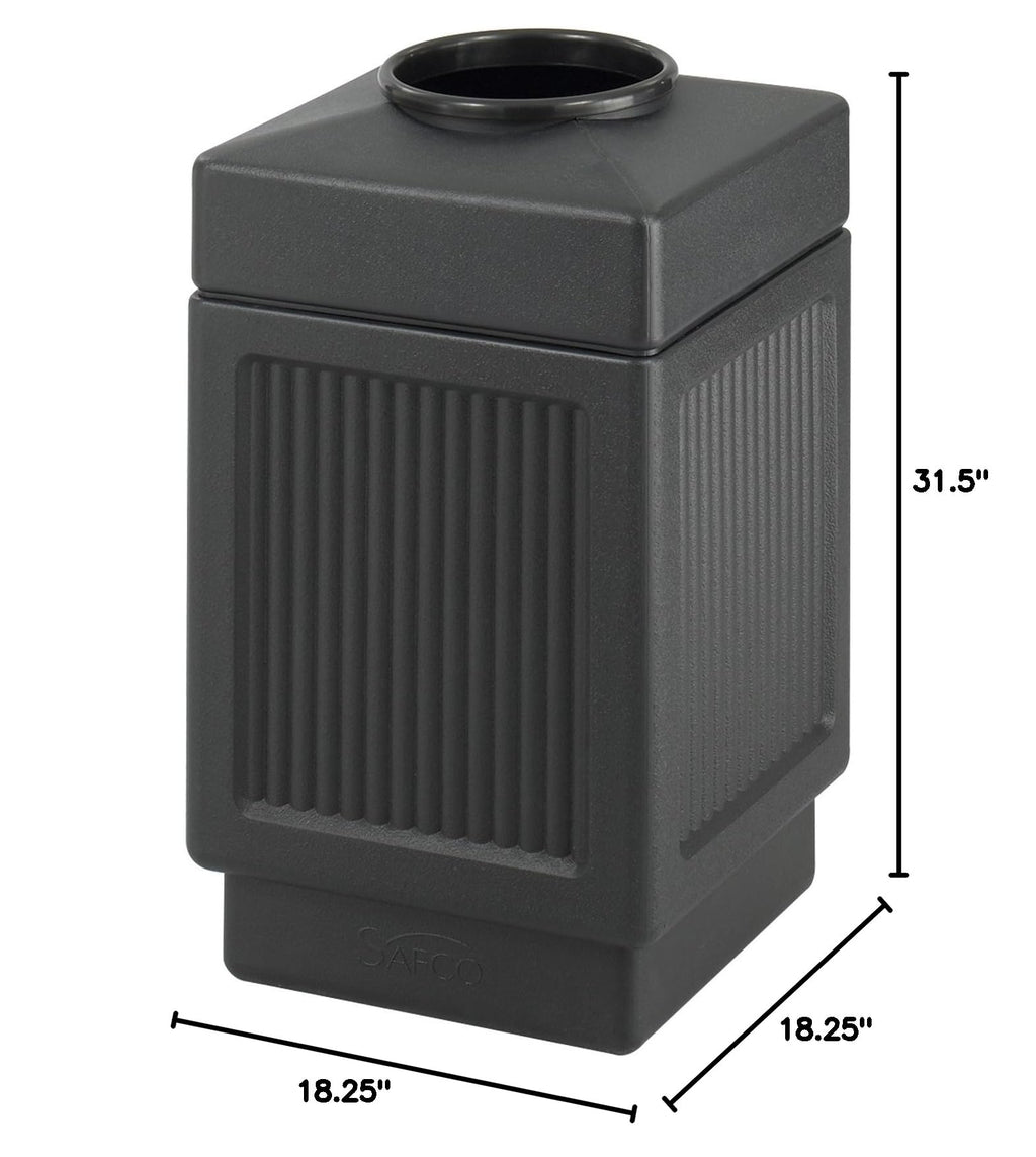 38 Gallon Black Open Top Trash Can E324002