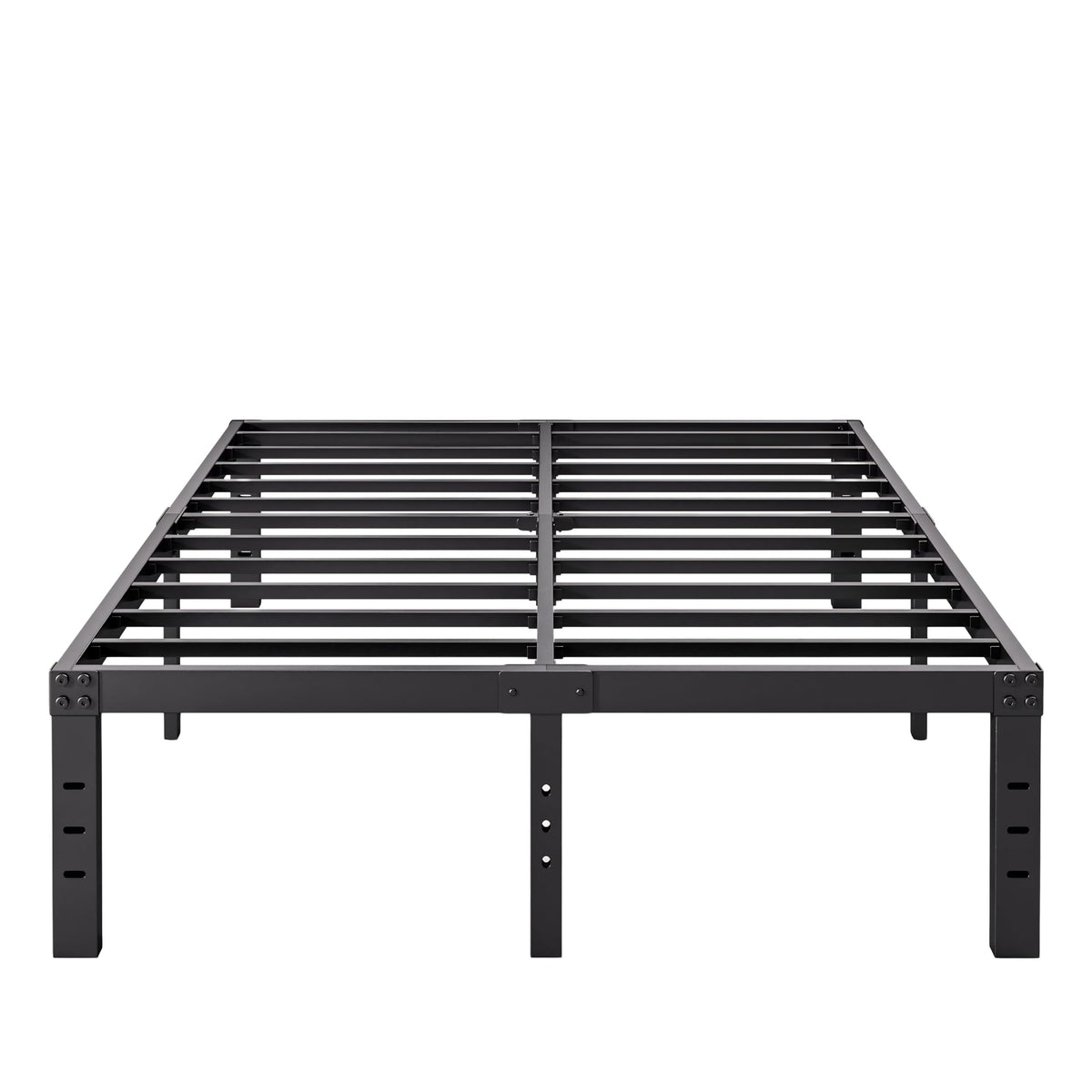 14 Inch Metal Queen Bed Frame with Storage, Black O841