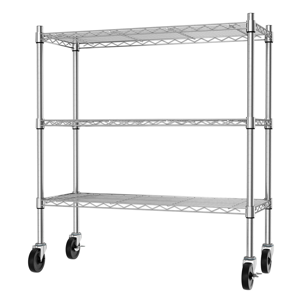 3-Tier Heavy Duty Metal Storage Shelves with Casters Y955