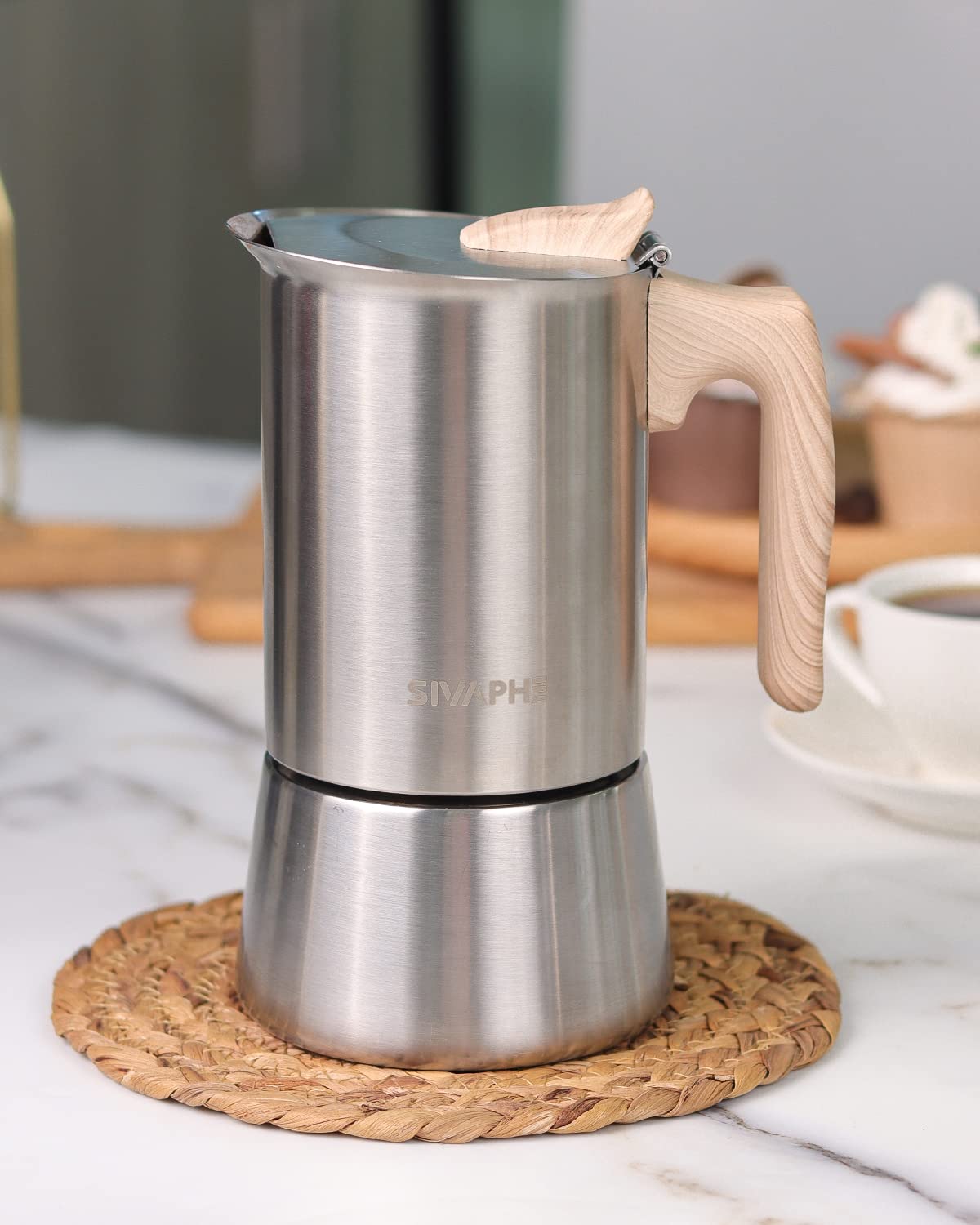 4 Cups Stainless Steel Stovetop Espresso Coffee Maker 10 oz Moka Pot C284063