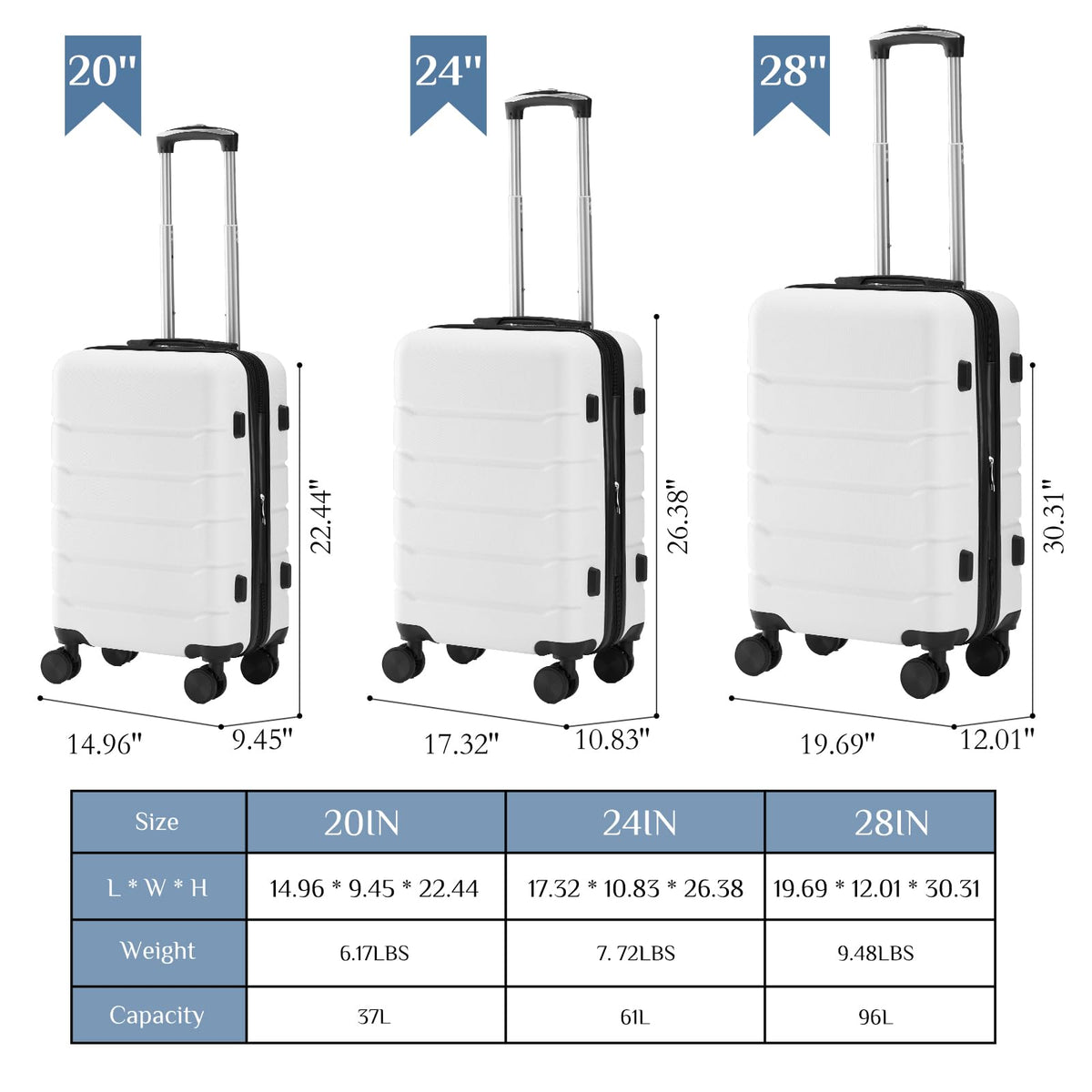 20 Inch Carry On Luggage with Spinner Wheels T171