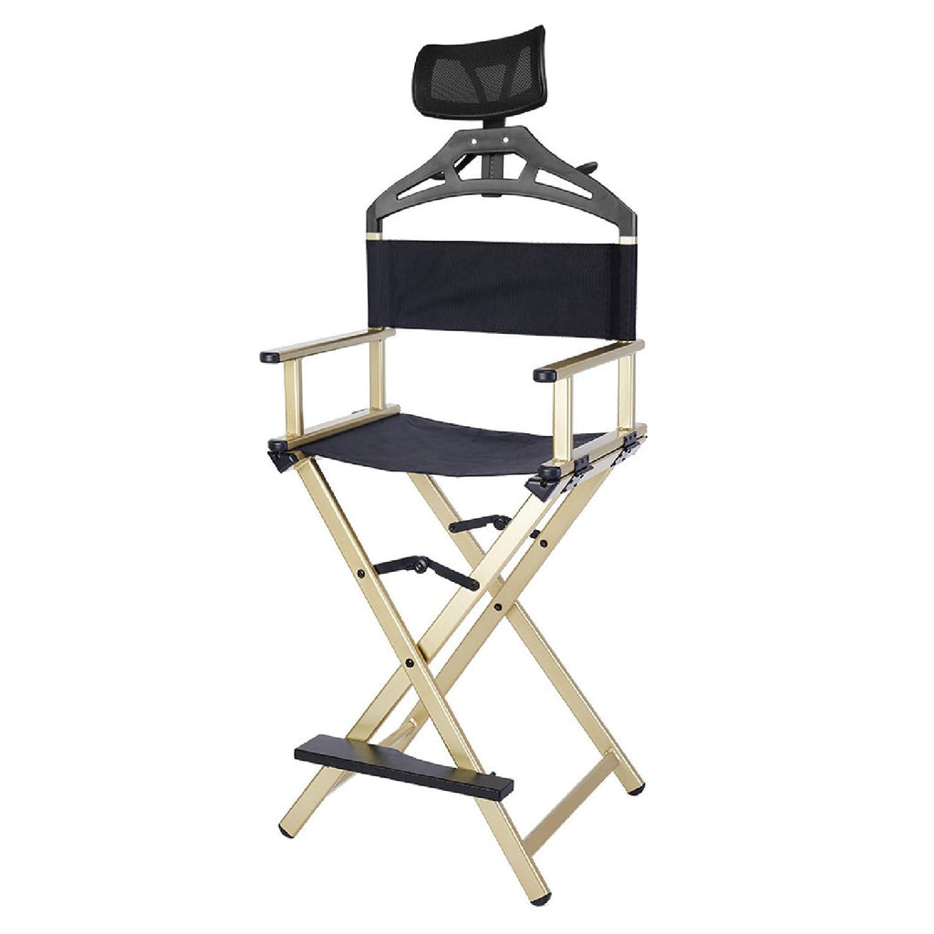 Foldable Makeup Artist Chair 300lbs Gold N761