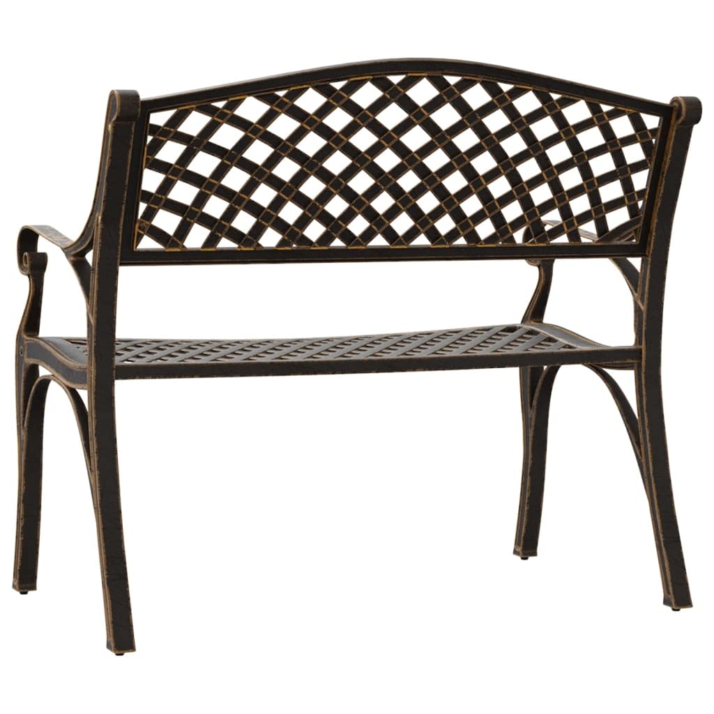 Bronze Cast Iron Garden Bench with Floral Design 40.2 Inch N7459