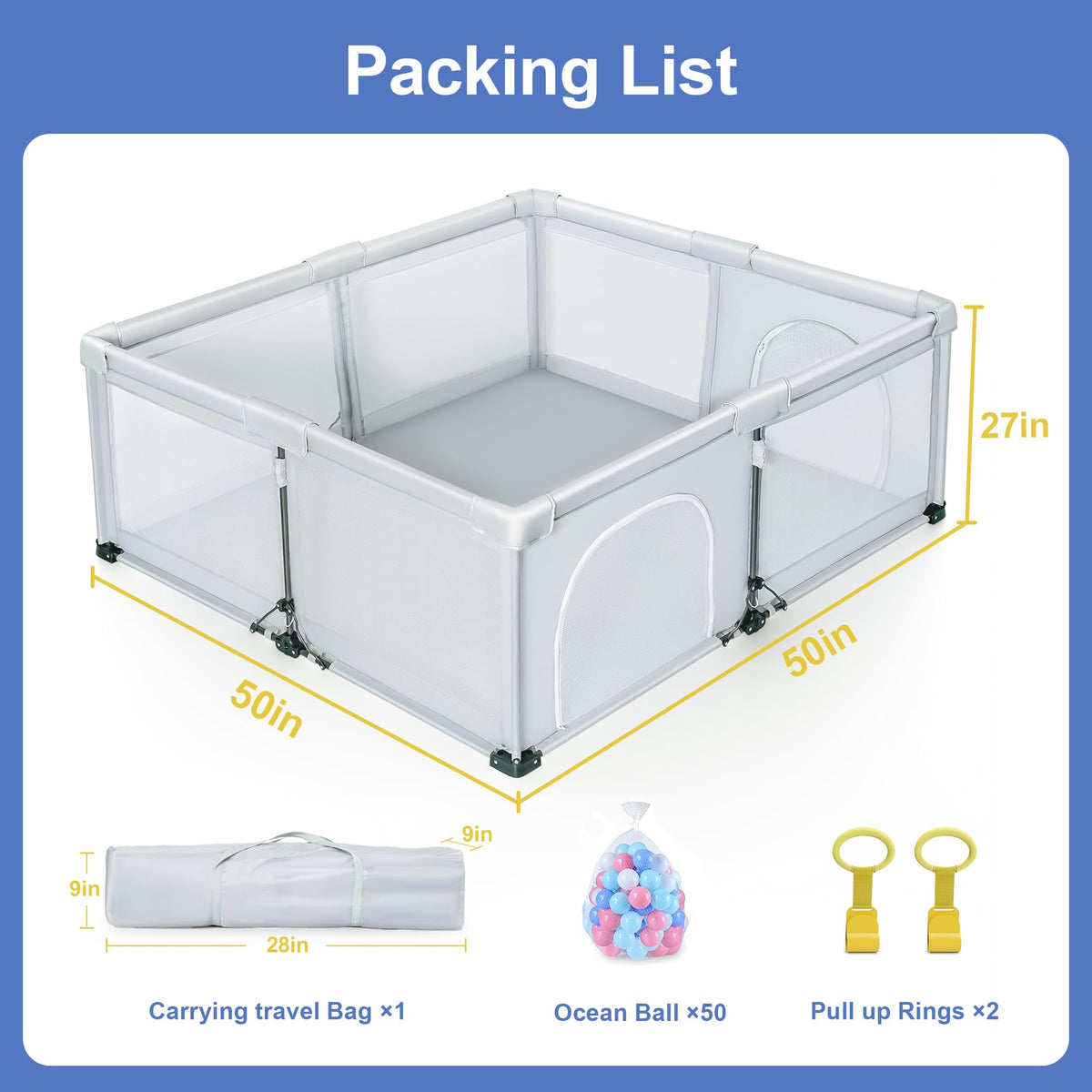 Foldable Baby Playpen W9186