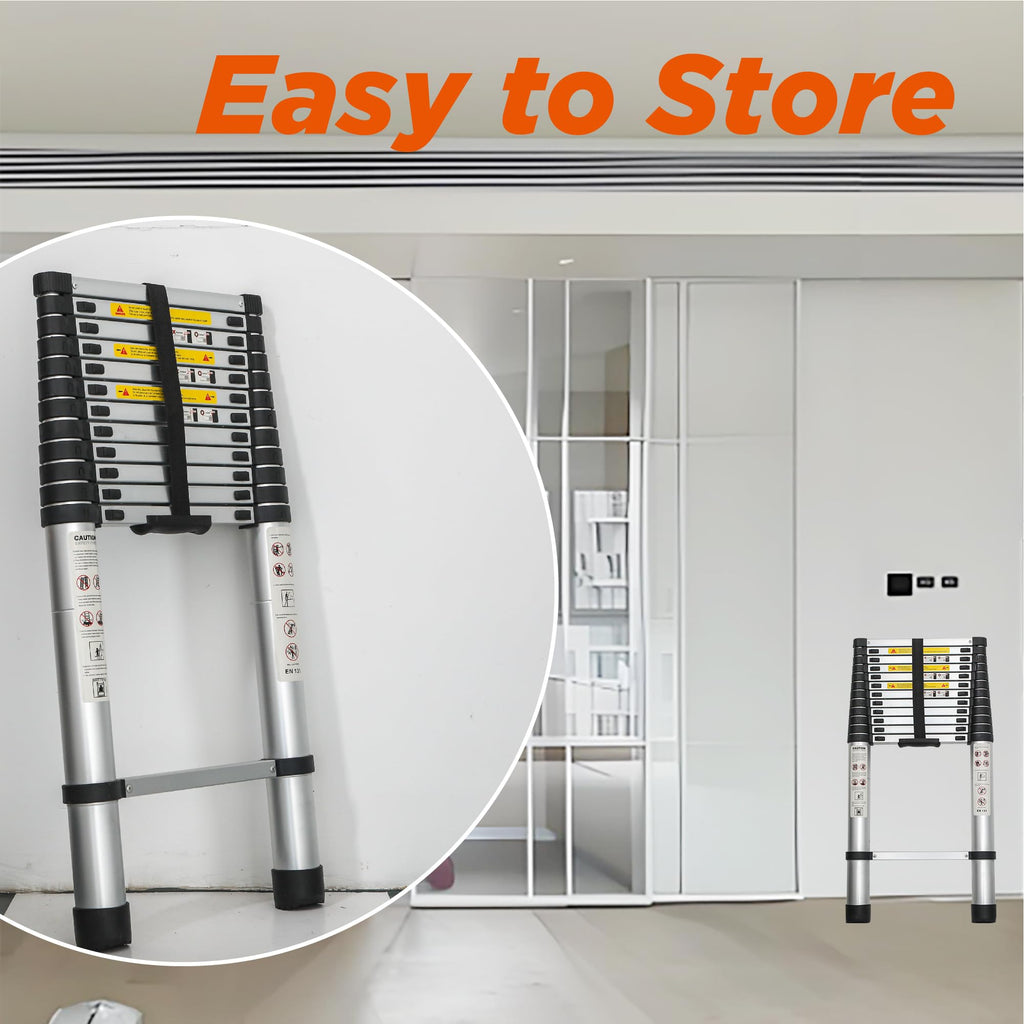 16.5FT Aluminum Telescoping Ladder, 300LB Capacity A551