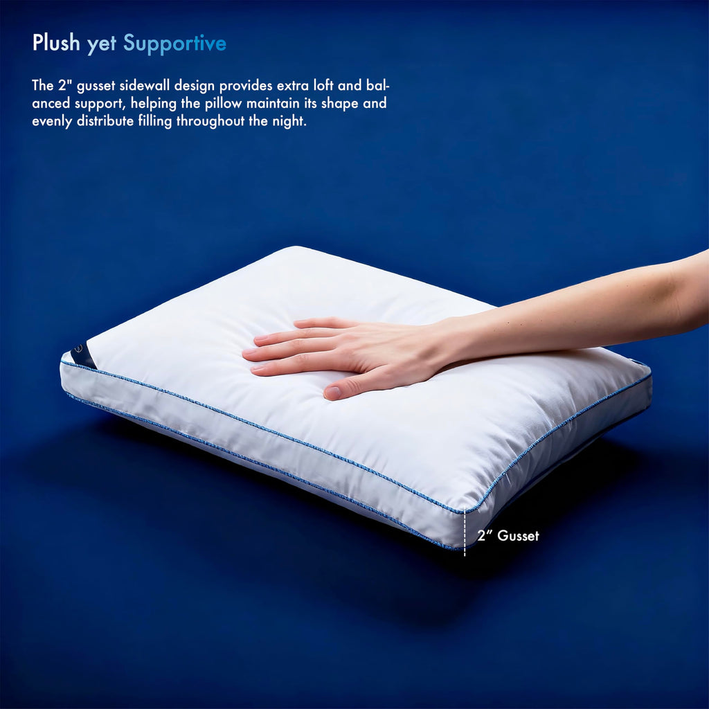 Temperature Regulating King Size Down Alternative Pillow with 2” Gusset B302755