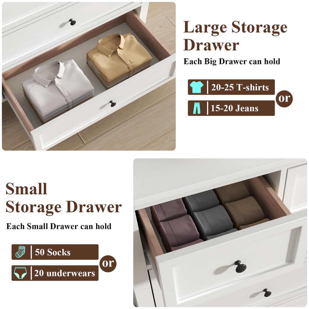 White 10 Drawers Dresser Q773794