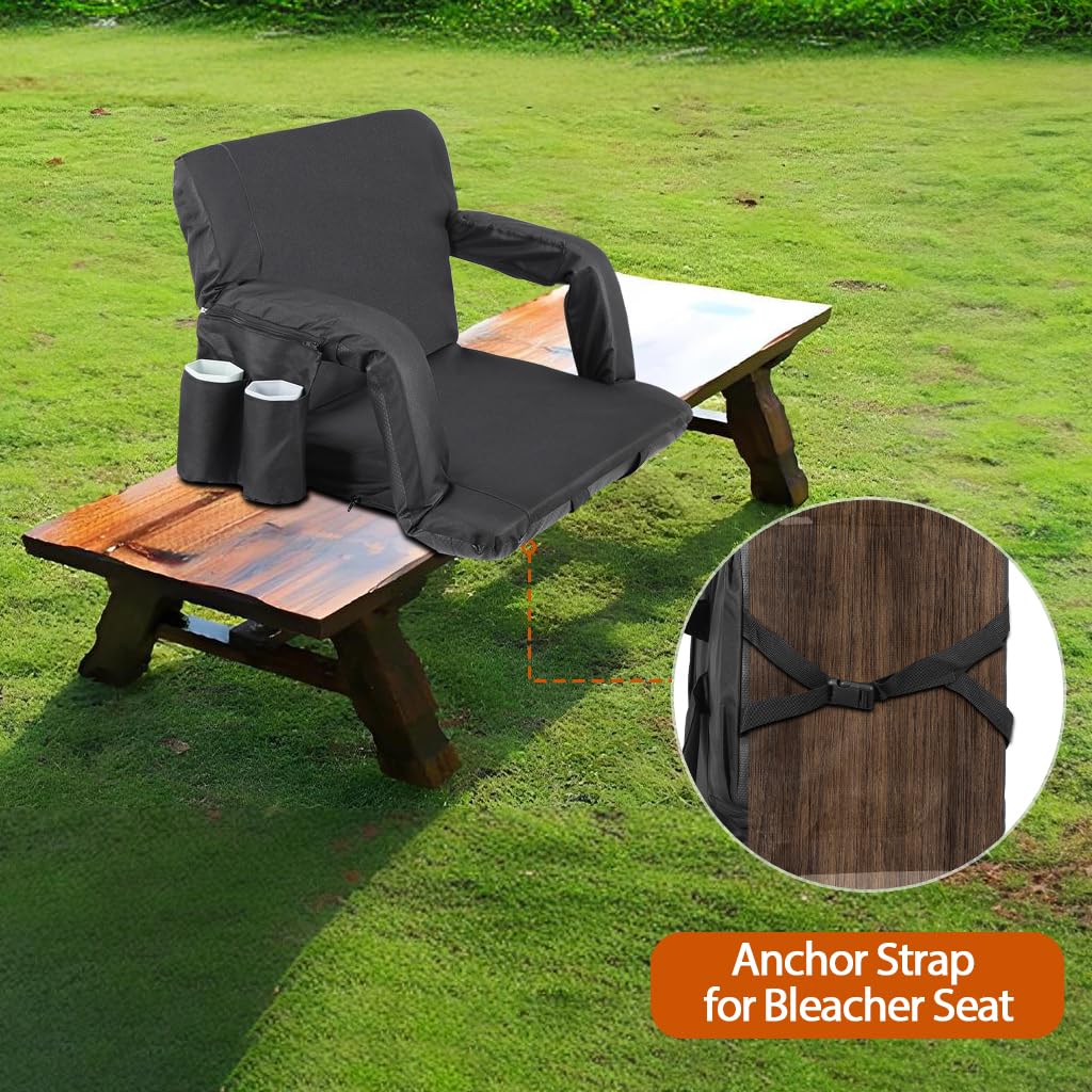 2 PCS Folding Stadium Seats with Back Support Y3624
