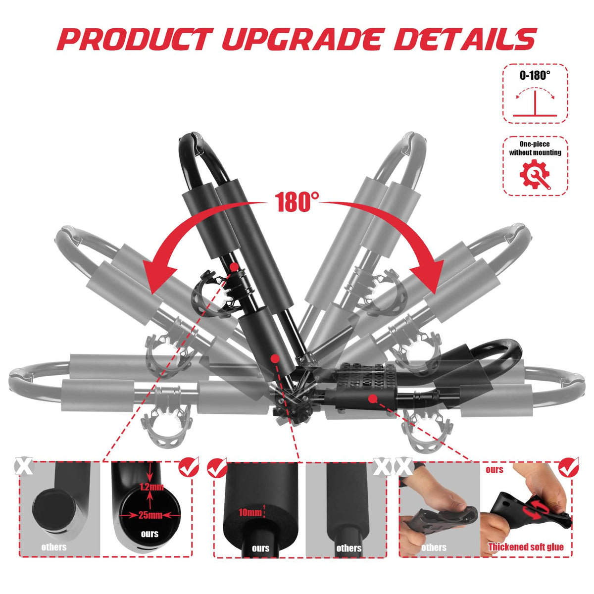2 Pair Folding Adjustable Kayak Roof Rack S9670