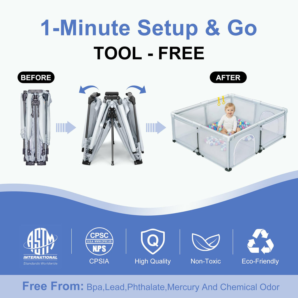 Foldable Baby Playpen W9186