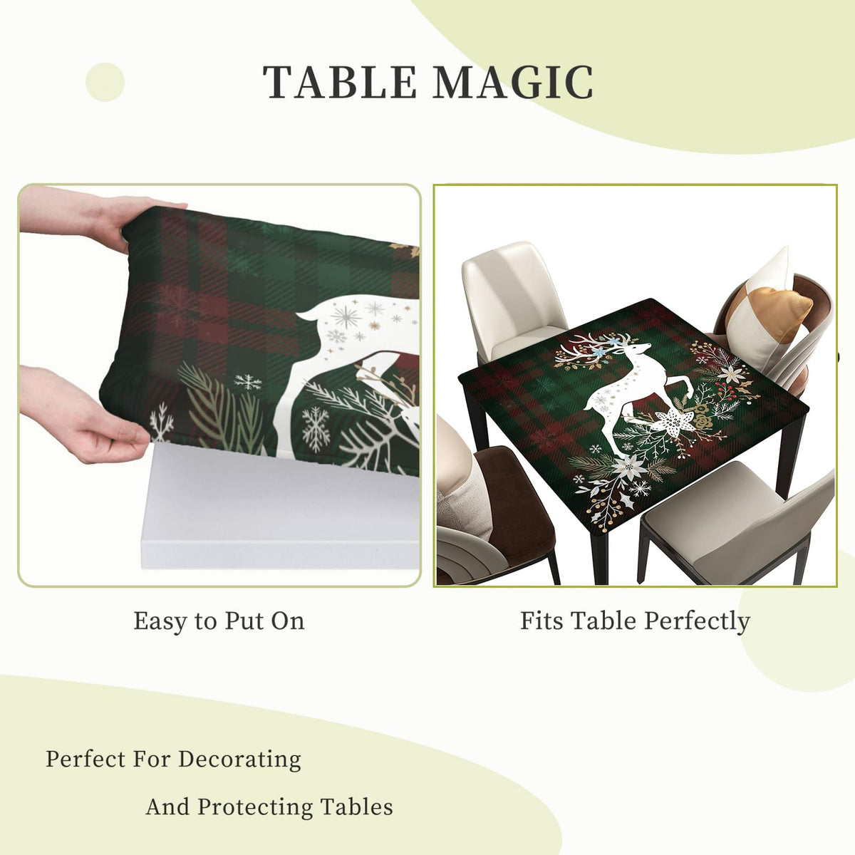 Elastic Edge Polyester Fitted Tablecloth for 30"x30" Square Table V82374