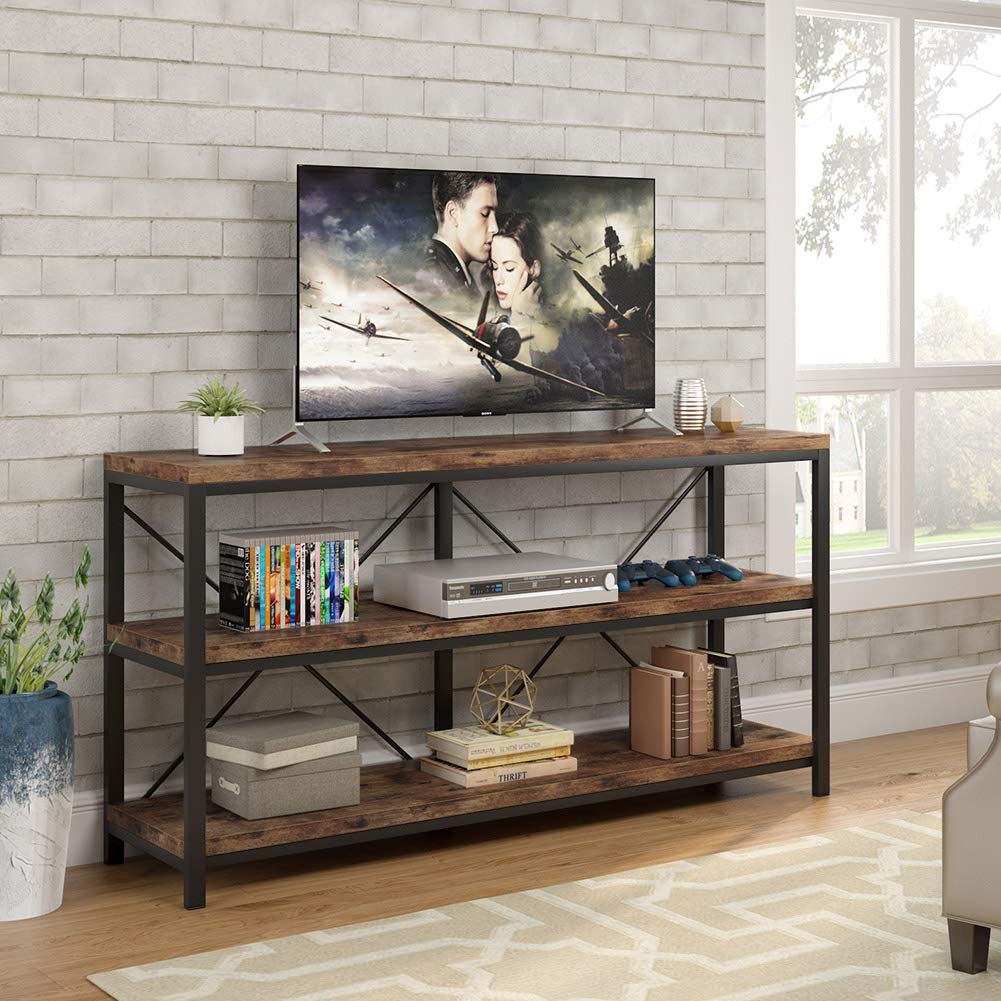 55 Inches 3 Tiers Console Table with Storage Shelves S567