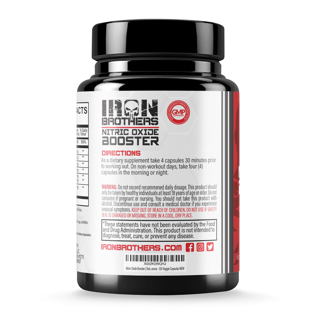 120 Vegan Capsules Nitric Oxide Supplement T7994