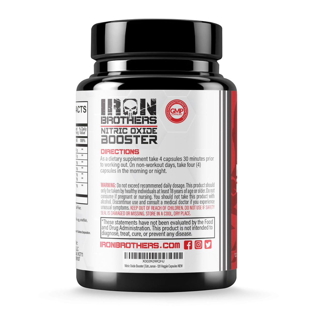 120 Vegan Capsules Nitric Oxide Supplement T7994