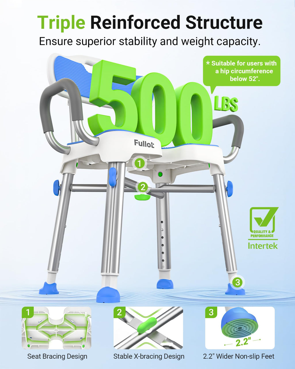 H-Shaped Shower Chair 500 lbs N325636