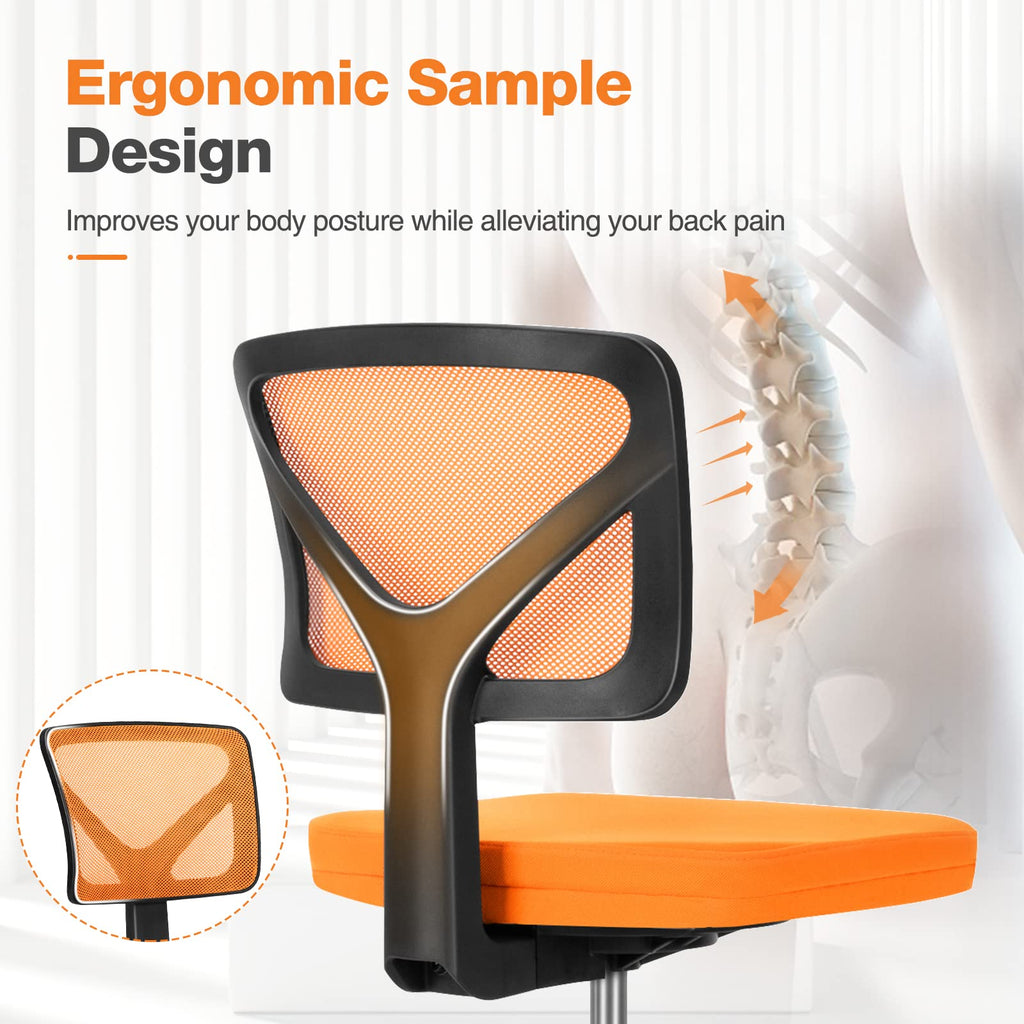 Armless Mesh Rolling Office Chair Z665