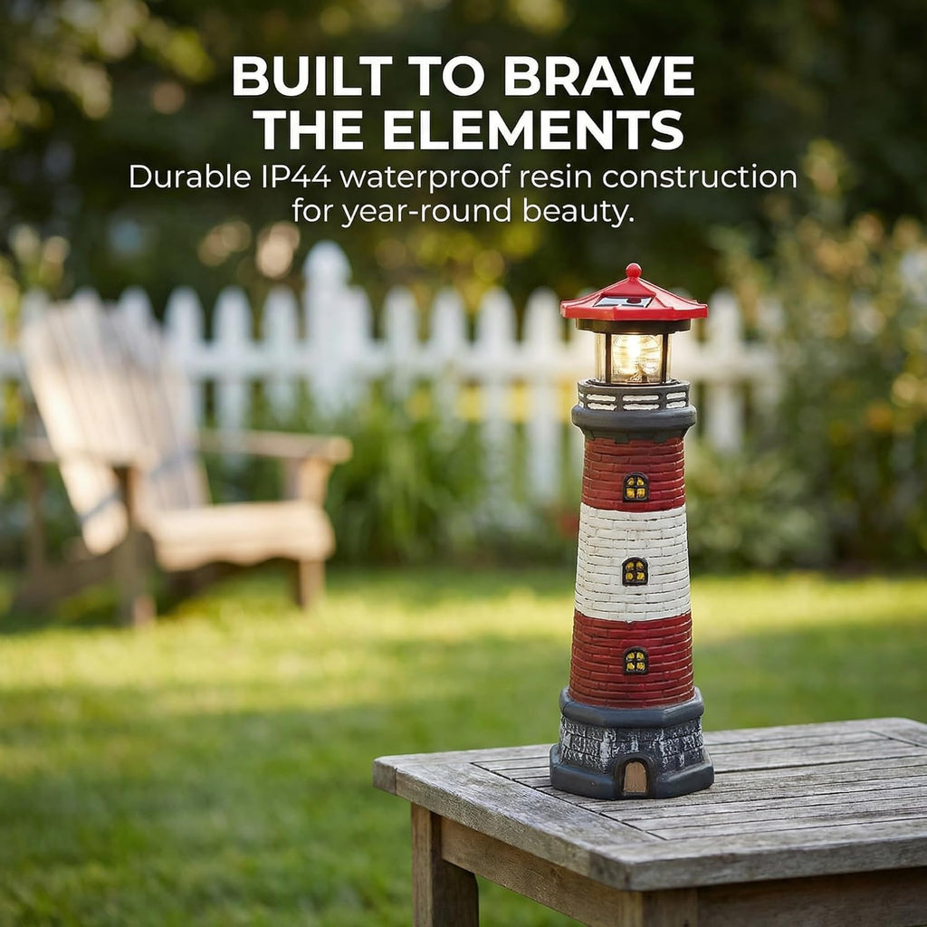 15" Rotating Lighthouse Outdoor Statue K2366