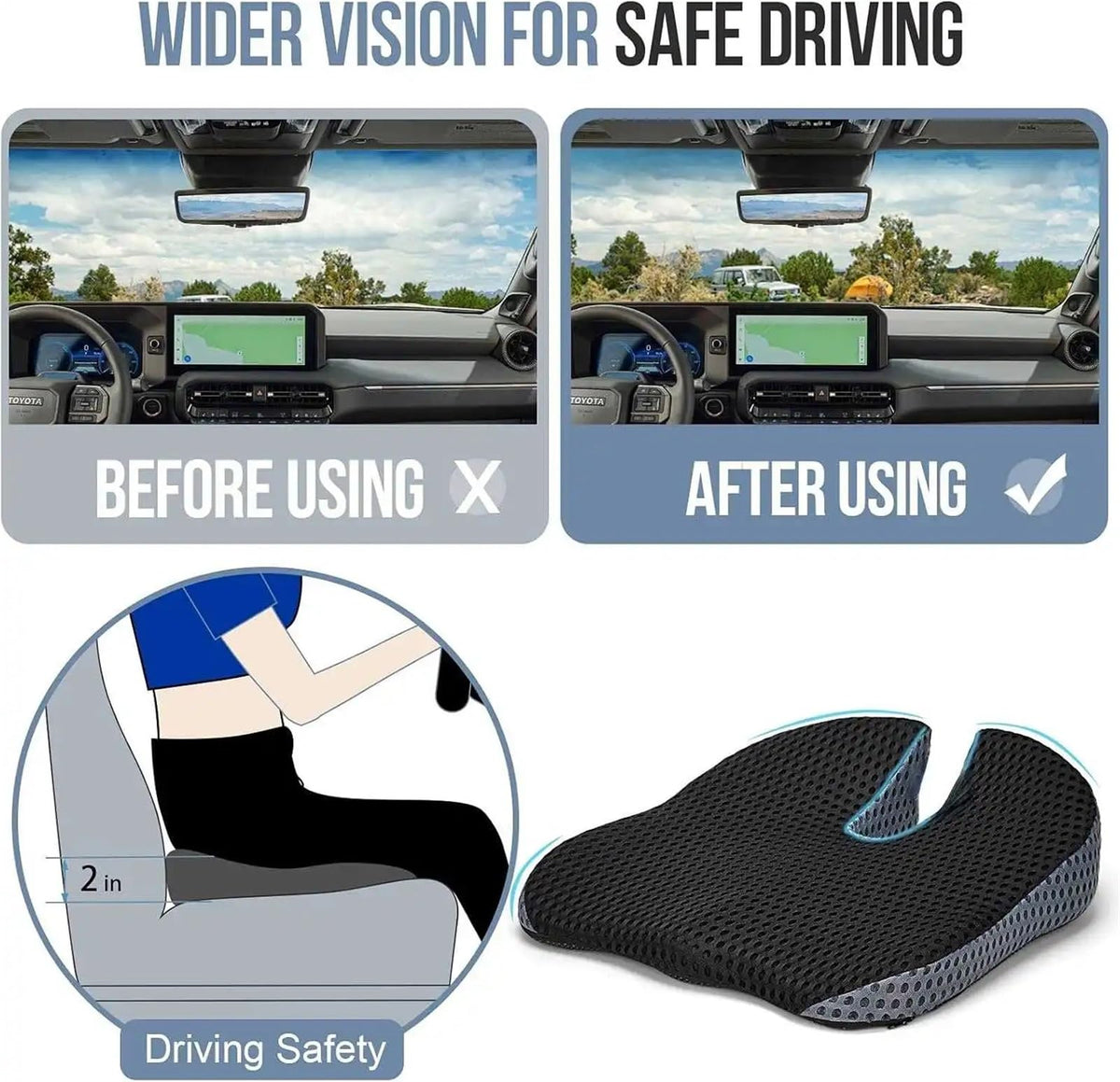 Memory Foam Car Booster Seat Cushion W630411