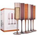 Set of 6 Amber Textured Glass Champagne Flute 6oz E32858