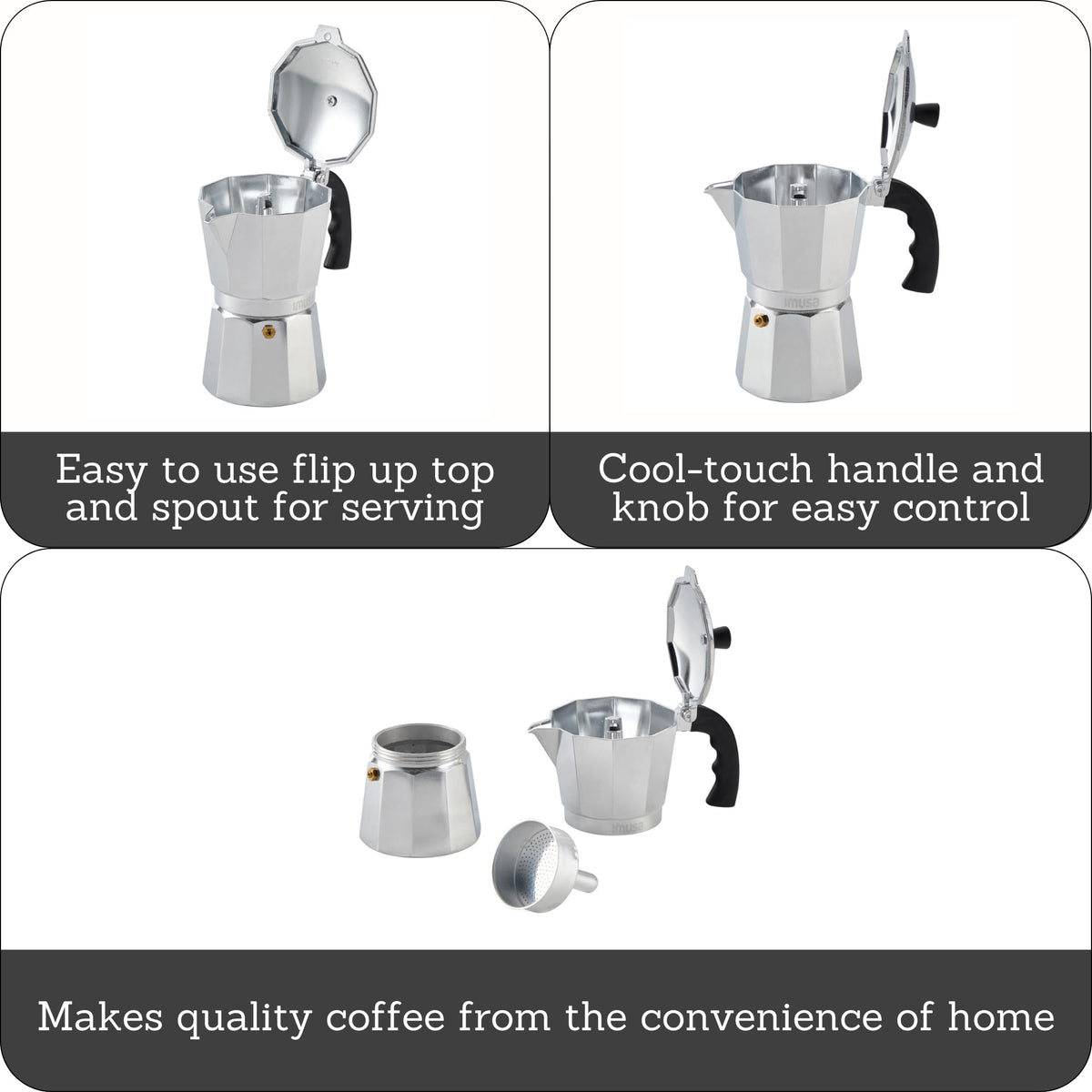 Aluminum Stovetop 6-cup Espresso Maker Q7851