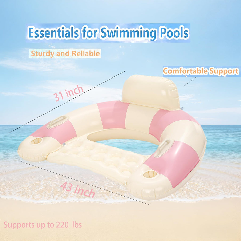 Inflatable Pool Float Chair with Cup Holders K242