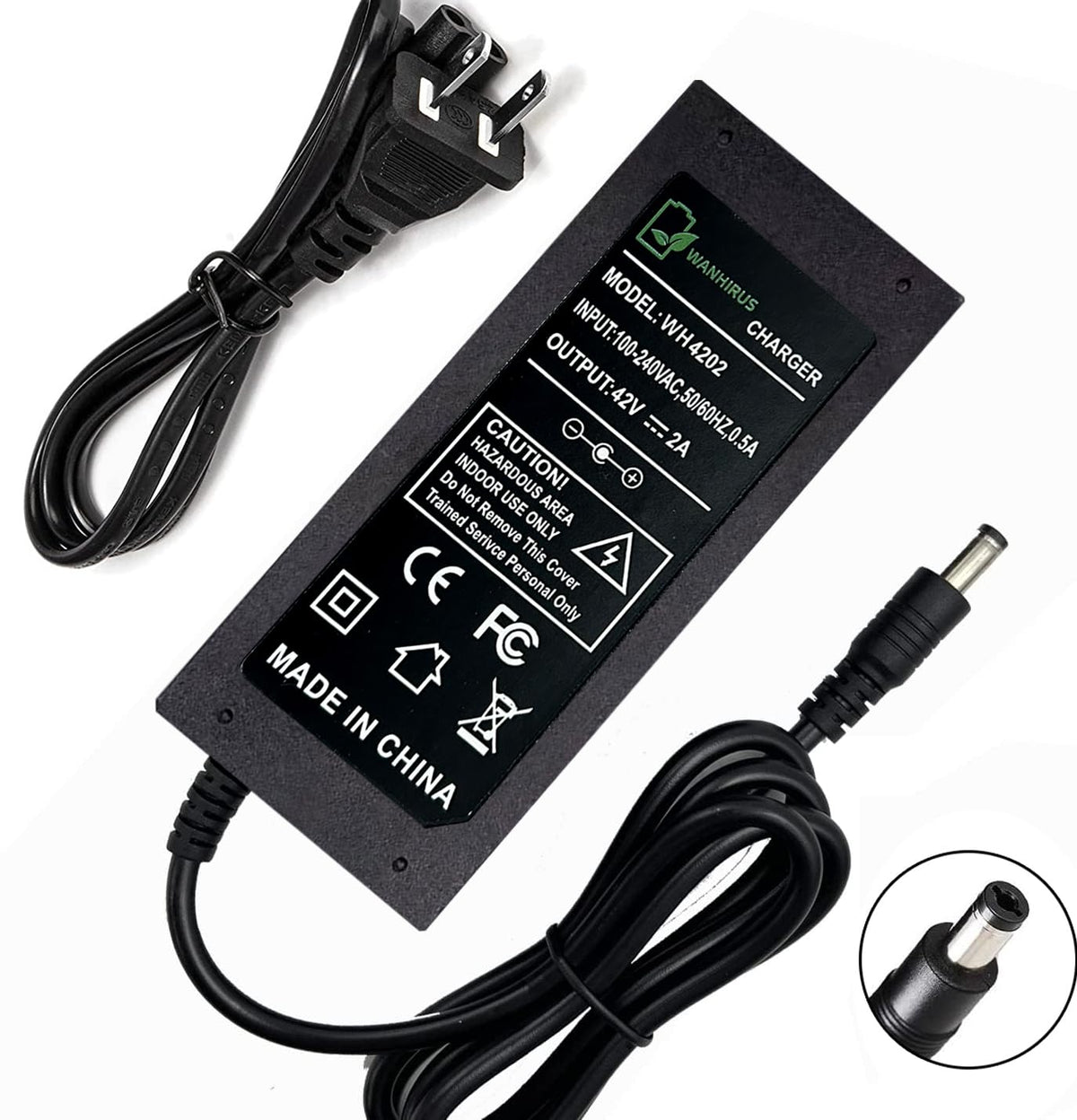42V 2A Charger for 36V Lithium Battery 5.5mm x 2.5mm R3422